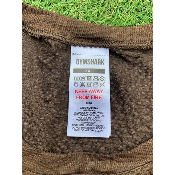 NWOT GYMSHARK VITAL BROWN seamless SHORT SLEEVE T SHIRT women XXL men L - Picture 3 of 6